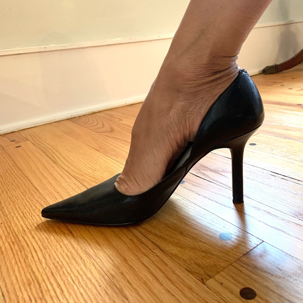Nine West vintage black genuine leather stiletto heels pumps y2k